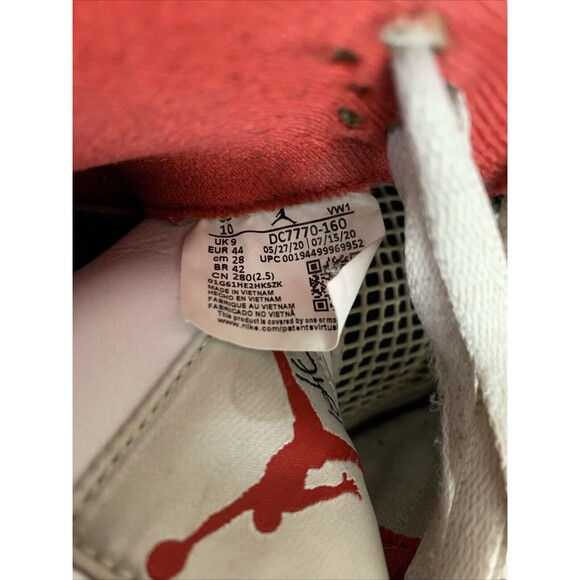 Air Jordan 4 Retro OG Fire Red DC7770-160 size 10 Distressed (See Pictures) - Picture 9 of 16
